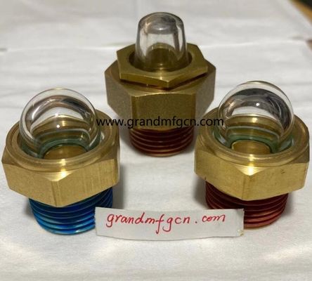 male BSP thread 3/8 INCH clear domed oil level sight indicator hex screw-in Oil level sight glass with thread lock
