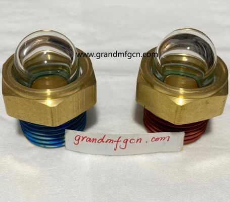 male NPT thread 1 INCH brass domed oil level sight indicator hex screw-in Oil level sight glass with thread lock