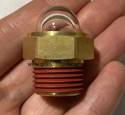 male NPT thread 3/8 INCH brass domed oil level sight indicator hex screw-in Oil level sight glass with thread lock
