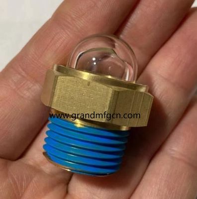 male NPT thread 3/8 INCH clear domed oil level sight indicator hex screw-in Oil level sight glass with thread lock