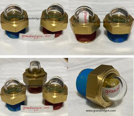 in stock NPT thread 3/8 INCH clear domed oil level sight indicators hex screw-in Oil level sight glass with thread lock