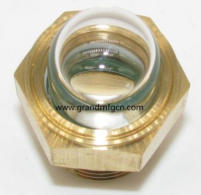 in stock NPT thread 1 INCH clear domed oil level sight indicators hex screw-in Oil level sight glass with thread lock