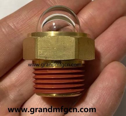 NPT thread 3/8 INCH brass oil level sight glass indicator hex screw-in Oil level sight glass with thread lock