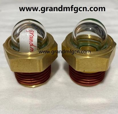 USA male NPT thread 3/8 INCH brass domed oil level sight indicator hex screw-in Oil level sight glass with thread lock