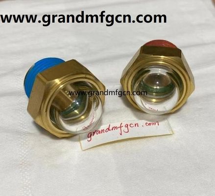 NPT thread 3/8 INCH brass oil level sight glass indicator hex screw-in Oil level sight glass with thread lock