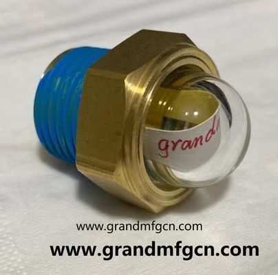male NPT thread 1 INCH brass domed oil level sight indicator hex screw-in Oil level sight glass with thread lock