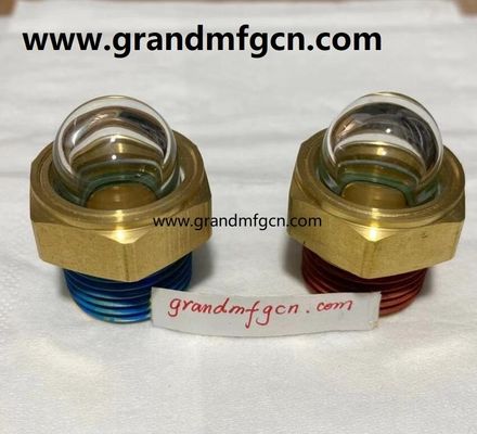 male NPT thread 1 INCH brass domed oil level sight indicator hex screw-in Oil level sight glass with thread lock