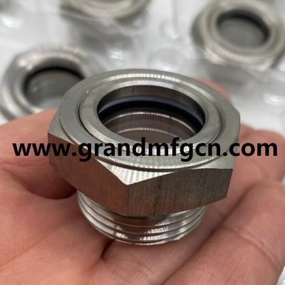 M27X1.5 SS304 oil sight window Industries lab Equipmen stainless steel 304 oil sight glass window with super clear glass