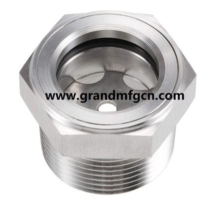 NPT 1/2&quot; SS304 stainless steel sight glass oil sight window with reflector for vaccum pump air compressor reducers