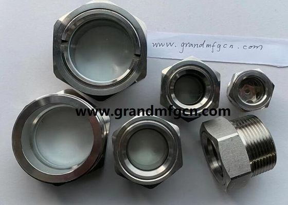 Male NPT thread stainless steel ss316 liquid fluid sight glass with big viewing port oil sight glass gauge 4Mpa