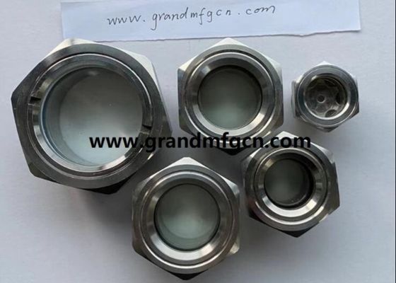 BSP THREAD G1/2 G3/4 G1 INCH REDUCERS STAINLESS STEEL OIL LEVEL SIGHT GLASSES WITH SS304 REFLECTOR SS316 OIL LEVELS