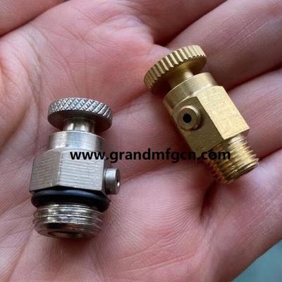 NPT thread radiator vent plugs custom precision brass machined parts quality brass turned parts elbow thread connectors