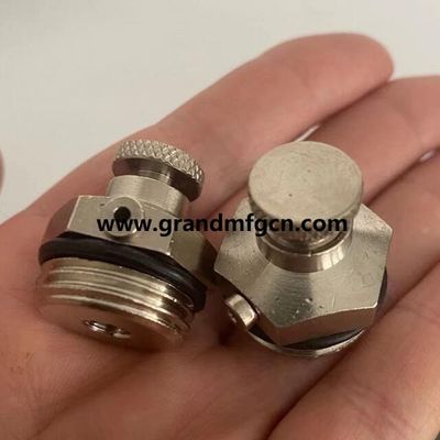 NPT thread radiator vent plugs custom precision brass machined parts quality brass turned parts elbow thread connectors