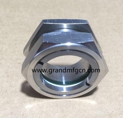 M33X1.5 SS304 fluid level sight glass with big viewing window and locking nut SUS304 sight glass oil gauge