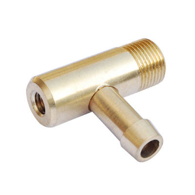 custom precision brass machined parts quality brass turned parts tee thread connectors brass fittings