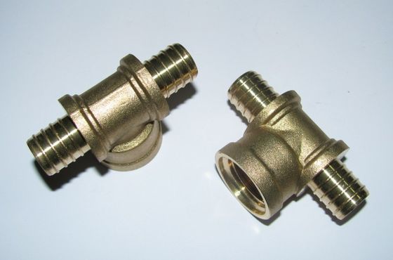 custom precision brass machined parts quality brass turned parts tee thread connectors brass fittings