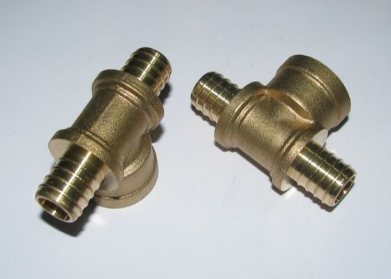 custom precision brass machined parts quality brass turned parts tee thread connectors brass fittings