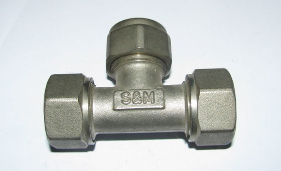 custom precision brass machined parts quality brass turned parts tee thread connectors brass fittings