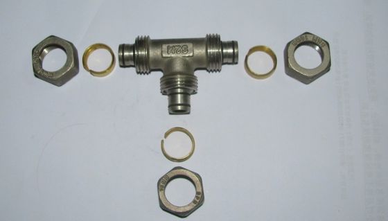 custom precision brass machined parts quality brass turned parts tee thread connectors brass fittings