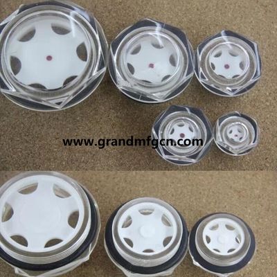 M16X1.5 M18X1.5 M20X1.5 male Metric threa circular plastic oil sight glass for grease and oil containers equipment can