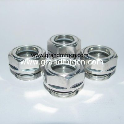 milled hex head aluminum oil sight glass indicator use for air compressors roots blowers male thread M22X1.5 M27X1.5