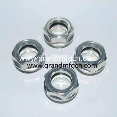 milled hex head aluminum oil sight glass indicator use for air compressors roots blowers male thread M22X1.5 M27X1.5