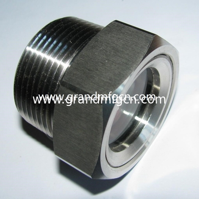 Male NPT thread stainless steel ss316 liquid fluid sight glass with big viewing port oil sight glass gauge 4Mpa