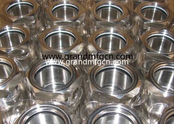 Male NPT thread stainless steel ss316 liquid fluid sight glass with big viewing port oil sight glass gauge 4Mpa
