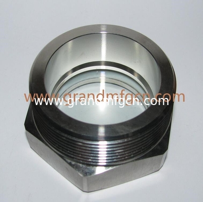 Male NPT thread stainless steel ss316 liquid fluid sight glass with big viewing port oil sight glass gauge 4Mpa