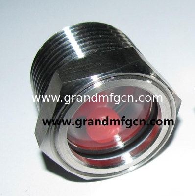M36X1.5 SS304 Pumps Oil Sight Glass Level Monitor with big window and locking nut SUS304 sight glass oil gauge