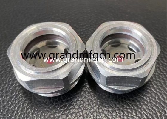 M20X1.5 M22X1.5 M27X1.5 Milled hex head aluminum oil level sight plug bull eye oil sight glass male Metric thread