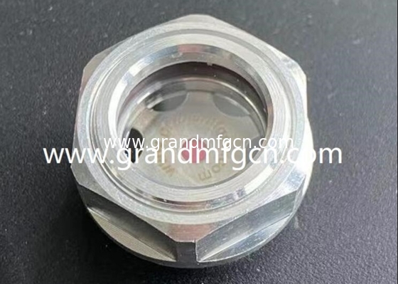 G1/2&quot; G3/4&quot; G1&quot; G1 1/4&quot;  BSP thread blower aluminum oil sight plug with central red mark milled hex head oil gauge
