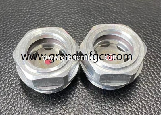 BSP G1/2" 3/4" 1" V-type rotary vane vacuum pump aluminum oil level sight glass with ss304 reflector use for compressor
