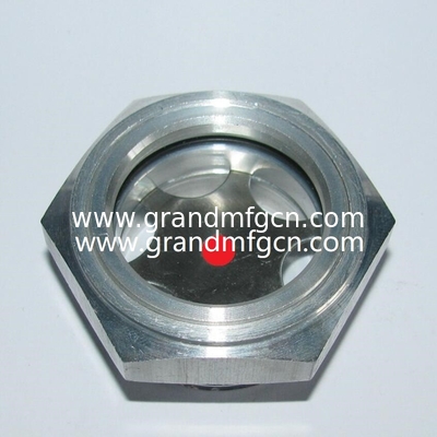 BSP G1/2" 3/4" 1" V-type rotary vane vacuum pump aluminum oil level sight glass with ss304 reflector use for compressor