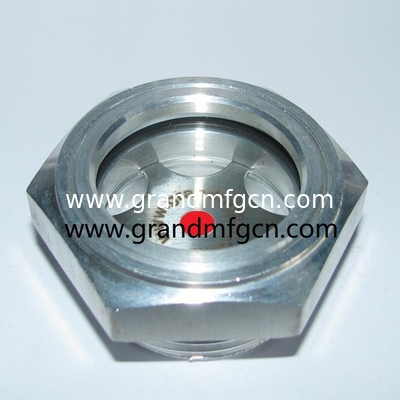 BSP / Metric thread Milled Hexagon Aluminum oil sight glass 3/4 1/2 3/8 1 inch custom M18*1.5 M20*1.5 M22*1.5 M27*1.5