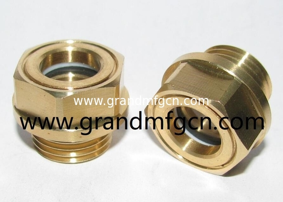 M16X1.5 quality speed reducer brass glass oil level sights bull eye oil sight glass with milled hex head Roots Blowers