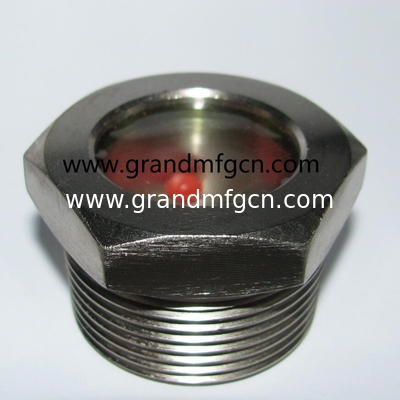 NPT thread BITZER refrigeration fused steel sight glass with ss304 reflector bull eye fused viewport sight window plugs