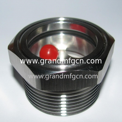 NPT thread 1/2&quot; 3/4&quot; stainless steel 304 oil sight glass without hexagon locking nut SS304 OIL LEVEL SIGHT PORT