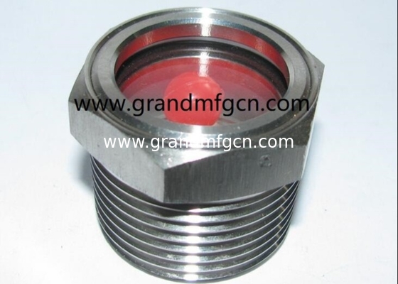 NPT thread 1/2&quot; 3/4&quot; stainless steel 304 oil sight glass without hexagon locking nut SS304 OIL LEVEL SIGHT PORT