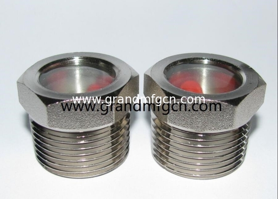 NPT 2 refrigeration equipment fused steel sight glass with red ball fused sight window sight glass oil gauge glass sight
