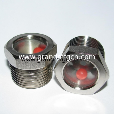 NPT 2" BITZER refrigeration fused steel sight glass with red floating ball fused sight window sight glass plugs custom