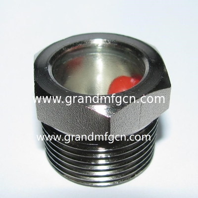 NPT 2" BITZER refrigeration fused steel sight glass with red floating ball fused sight window sight glass plugs custom