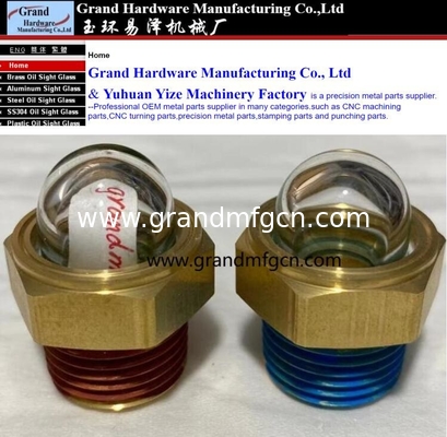 NPT1/2 inch GM-HDN12 Air Compressor Brass Dome Oil Level Sight Glass Bubble 3d sight glass gauge with clear glass custom