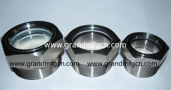 male BSP thread G3/4" G1" G1,1/4" G2" Pump stainless steel oil sight glasses with ss316 reflector & red floating ball