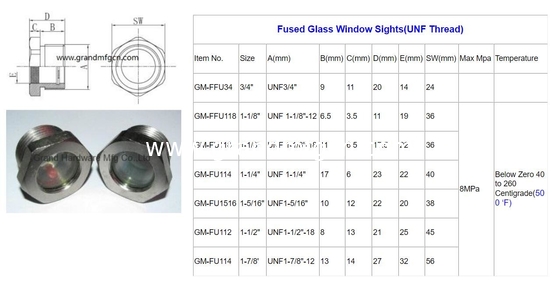 BITZER refrigeration fused steel flange sight glass fused sight window sight glass nickel plated manufacturer China