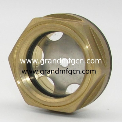 NPT thread 3/8 INCH brass dome oil level sight glass window indicator hex screw-in Oil level sight glass