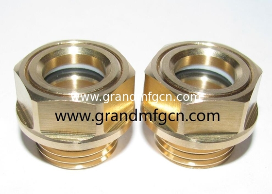 M16x1.5 M18x1.5 M20X1.5 Speed reducers brass oil level sight plug with visual level indicator glass oil level gauge