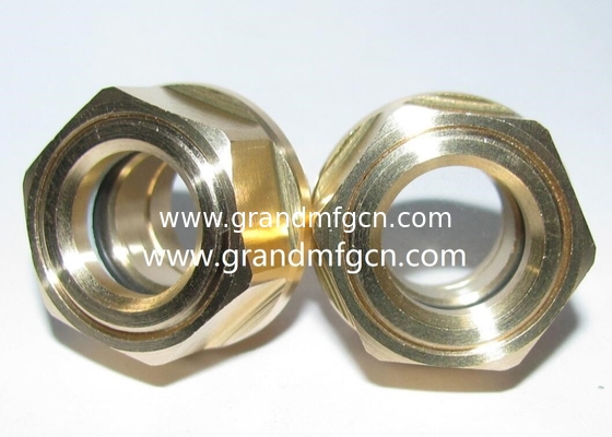 NPT thread 3/8 INCH brass dome oil level sight glass window indicator hex screw-in Oil level sight glass