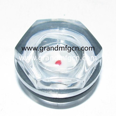 PPMA Plastic hex oil level sight glass bsp thread G1/2 G3/4 G1&quot; G1 1/4&quot; G1 1/2&quot; air compressors oil level sight gauges