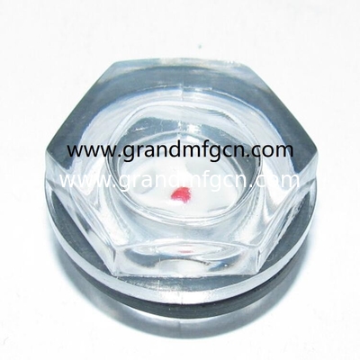 PPMA Plastic hex oil level sight glass bsp thread G1/2 G3/4 G1&quot; G1 1/4&quot; G1 1/2&quot; air compressors oil level sight gauges